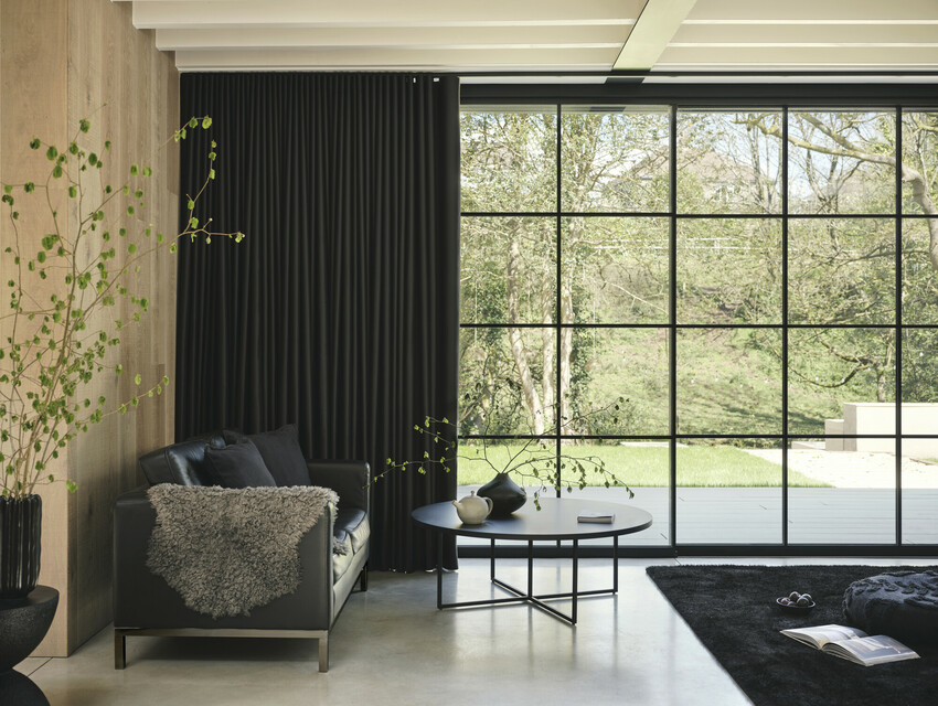 Black wave curtains